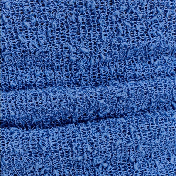 Marisol Off-Shoulder Boucle Blue Knit Dress - Picture 4 of 4